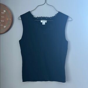 Elegant Black Lace Trim Top